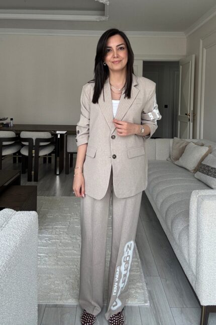 Bej Oversize Takım Qzu