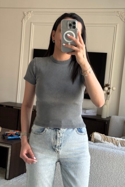Dilvin Soluk Efekt Basic Tshirt